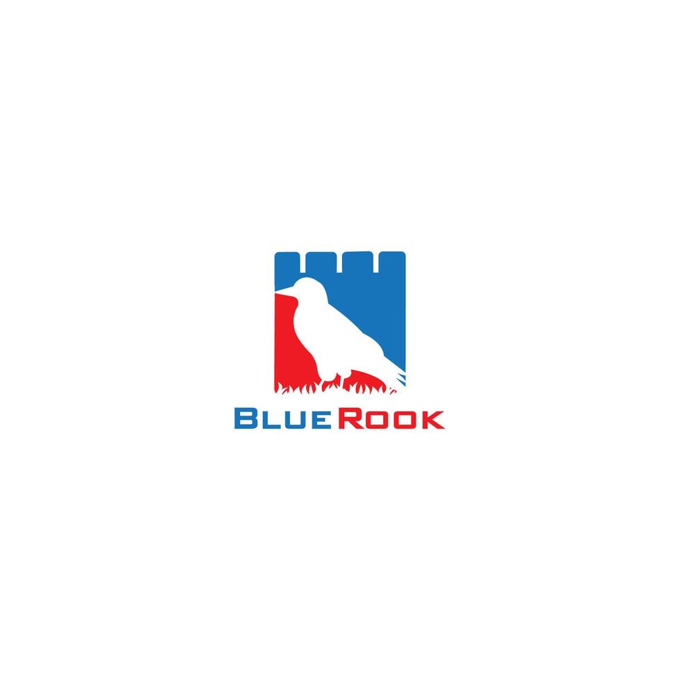 Blue Rook Castle Logo Design Vector