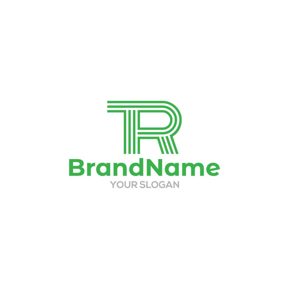 Simple Line TR Logo Design Vector