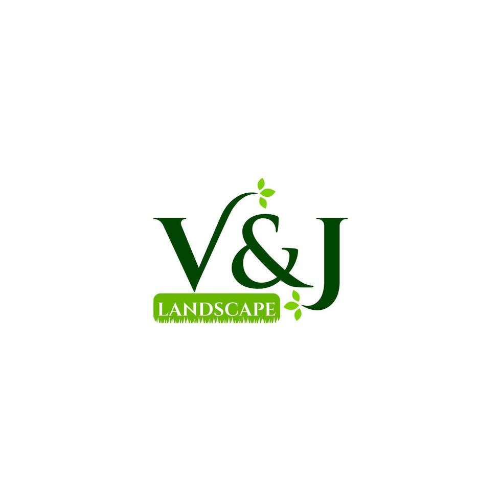 V and J Landscape Logo Design Vector