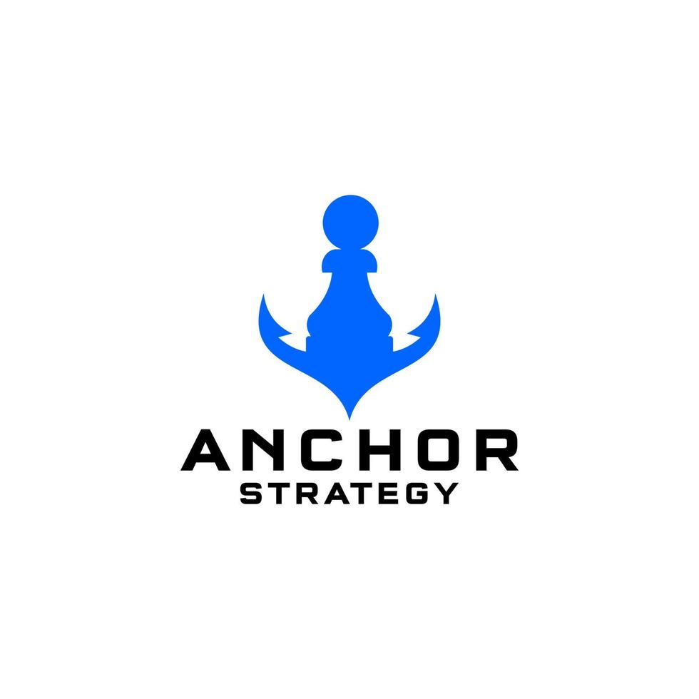 ancla estrategia logo diseño vector