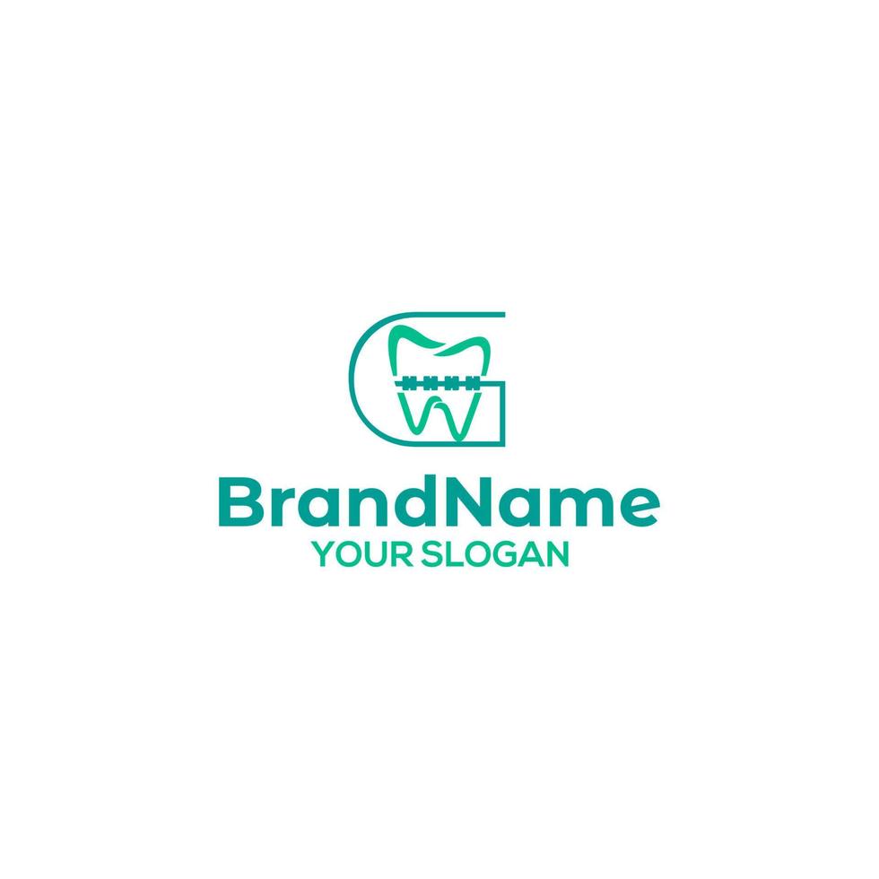 G Braces Dental Logo Design vector