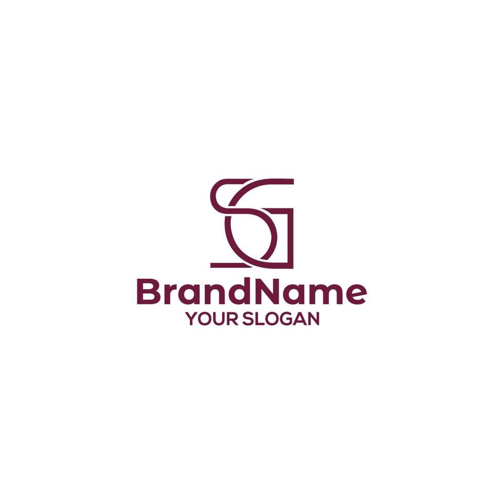 Simple Initial SG Logo Design Vector