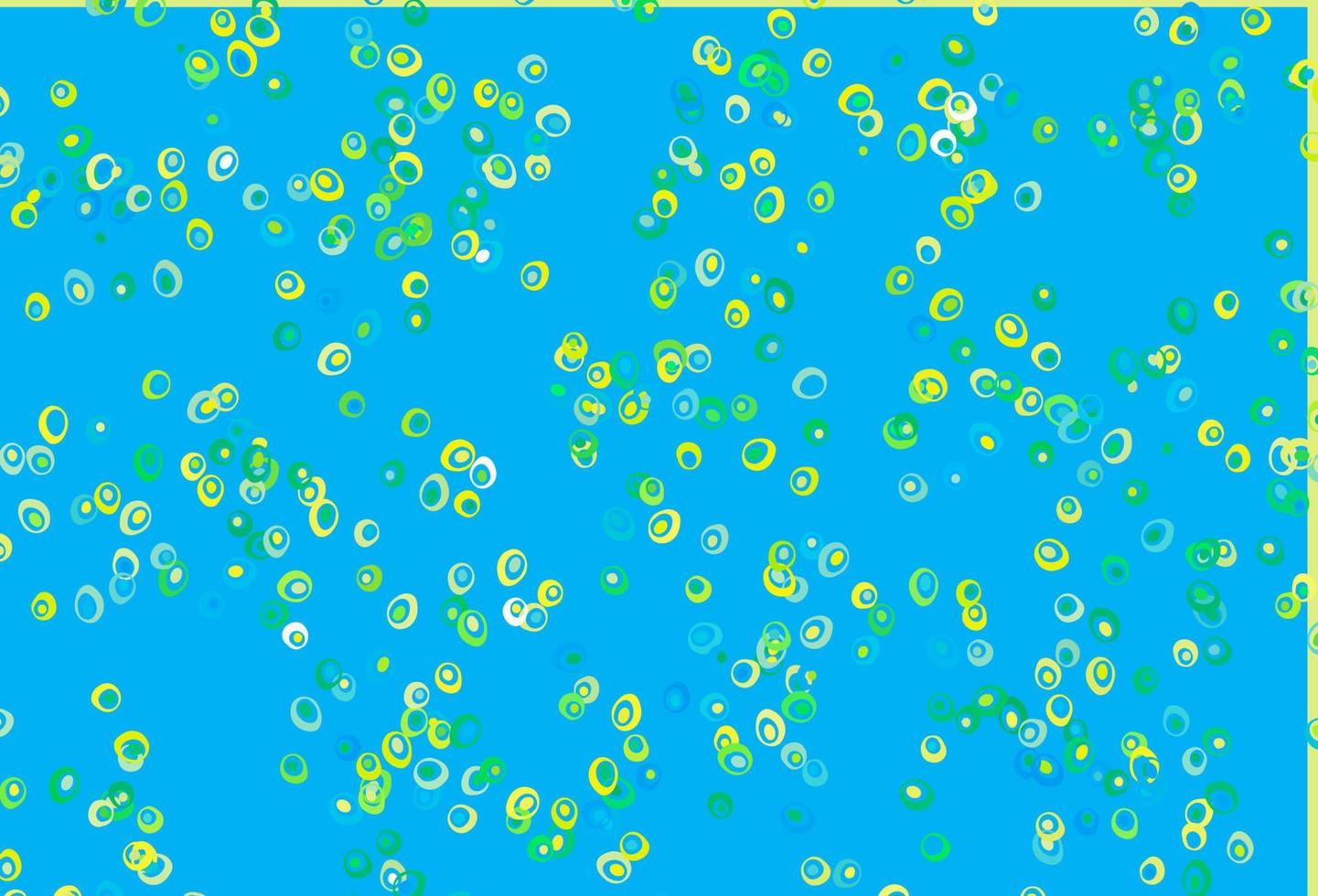 patrón de vector azul claro, amarillo con esferas.