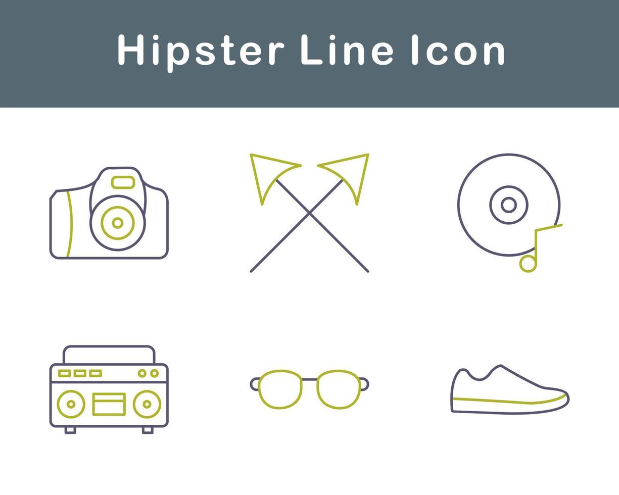 hipster vector icono conjunto