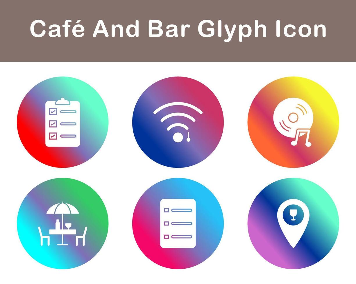 café y bar vector icono conjunto