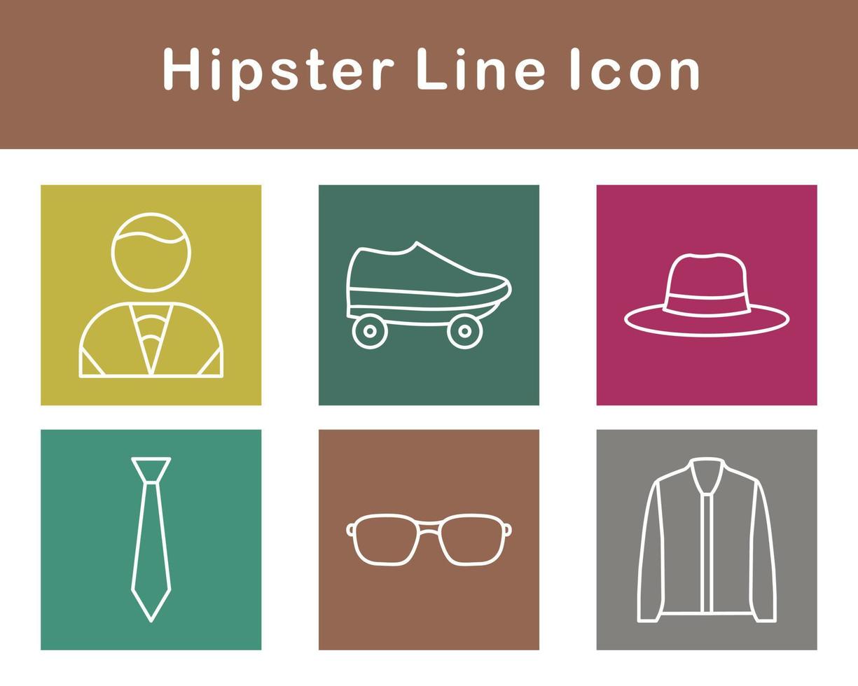 hipster vector icono conjunto