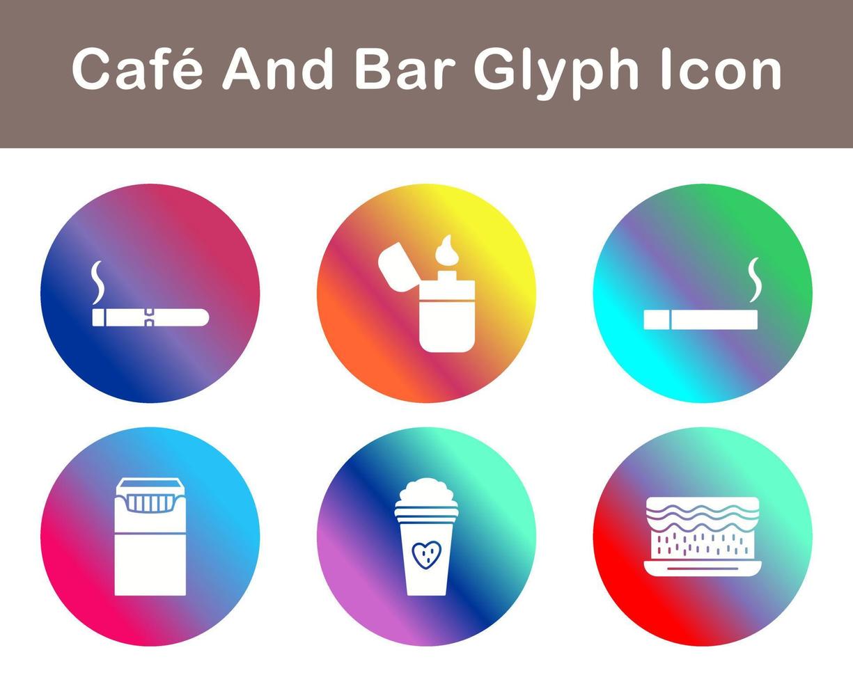 café y bar vector icono conjunto