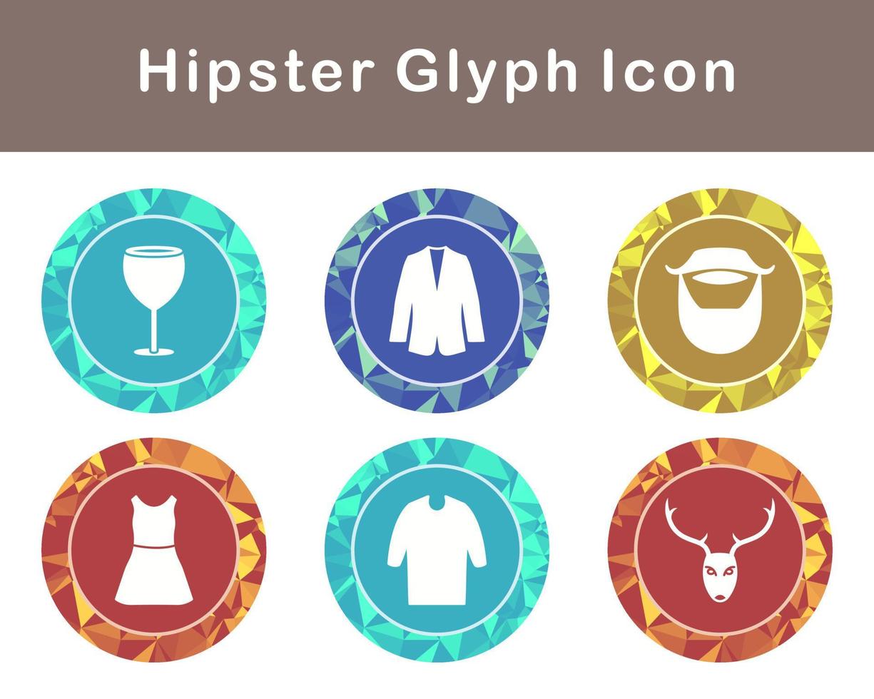 hipster vector icono conjunto