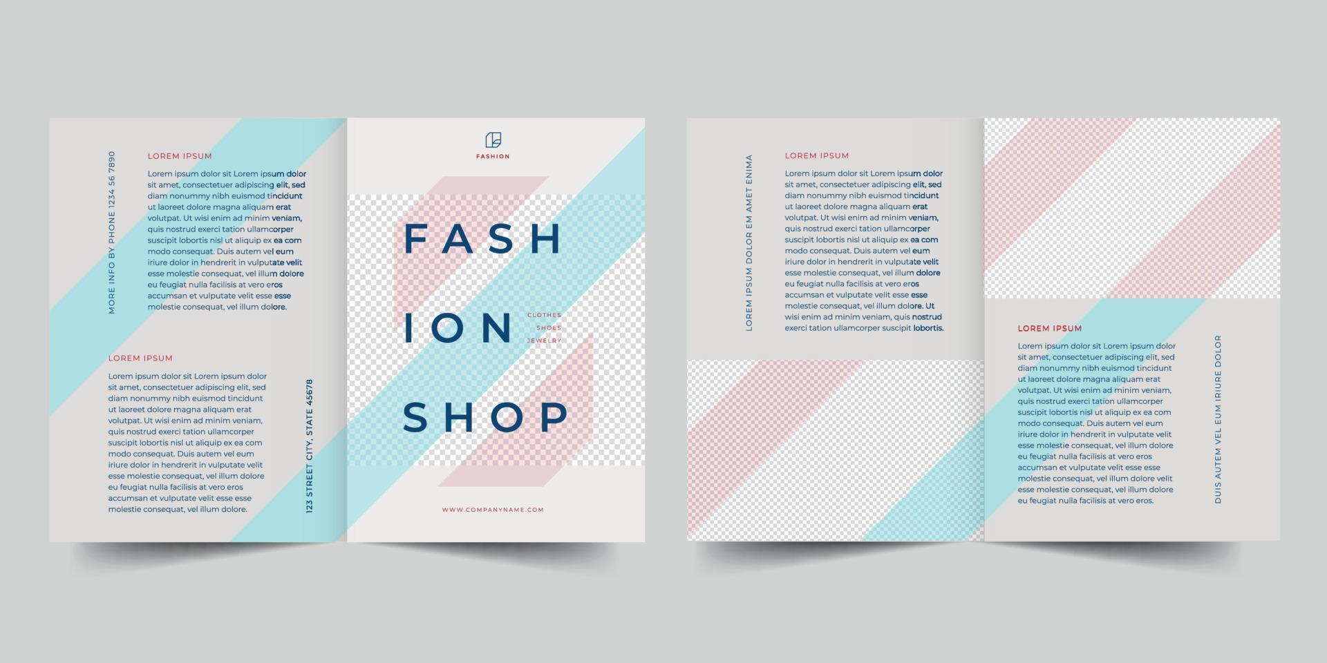 Fashion bifold brochure template, Bifold Brochure Accountancy Firm flyer vector layout Bifold mockup Pro Vector