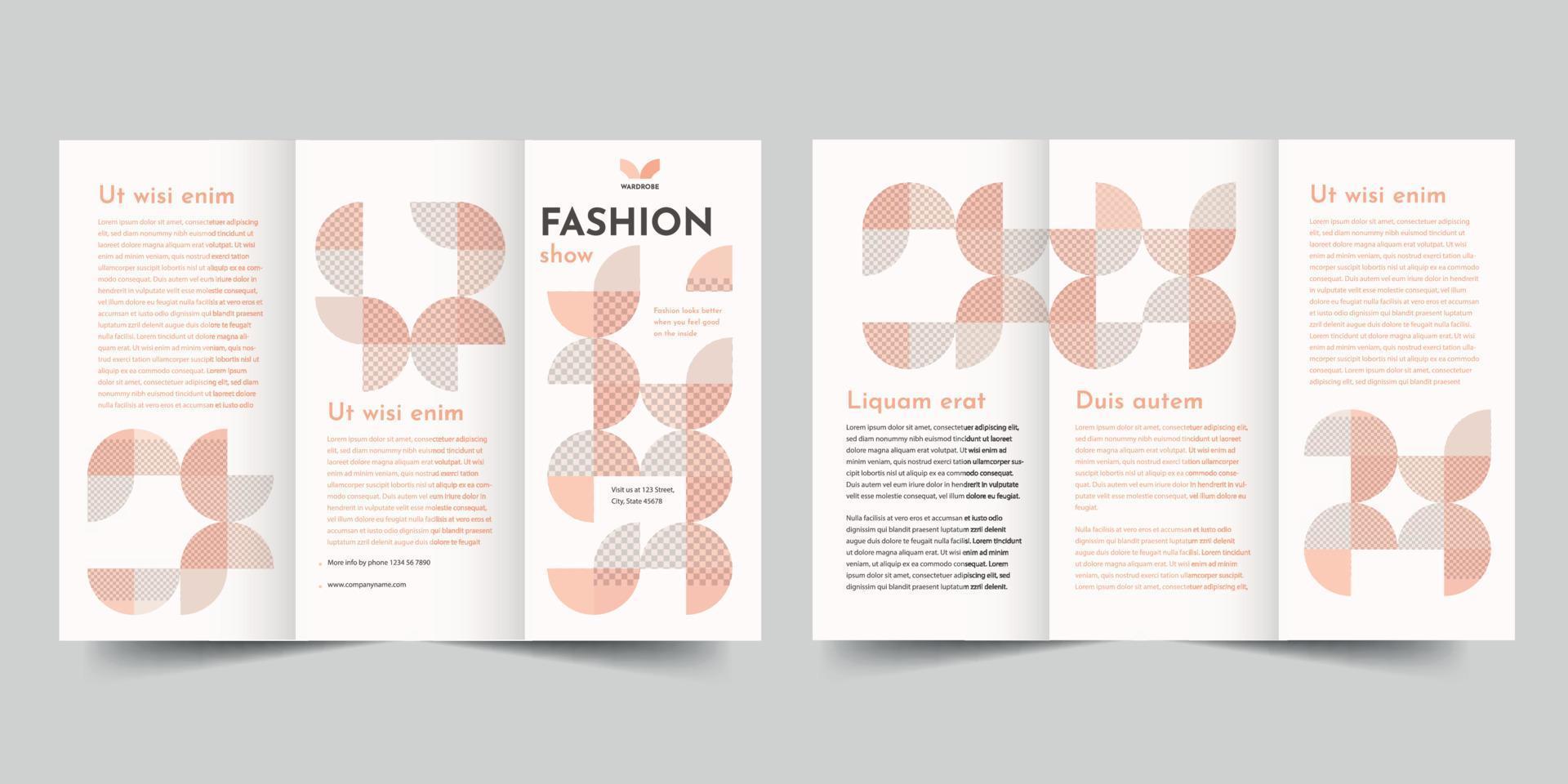 Fashion House trifold brochure template, Trifold Brochure Accountancy Firm flyer vector layout Trifold mockup Pro Vector