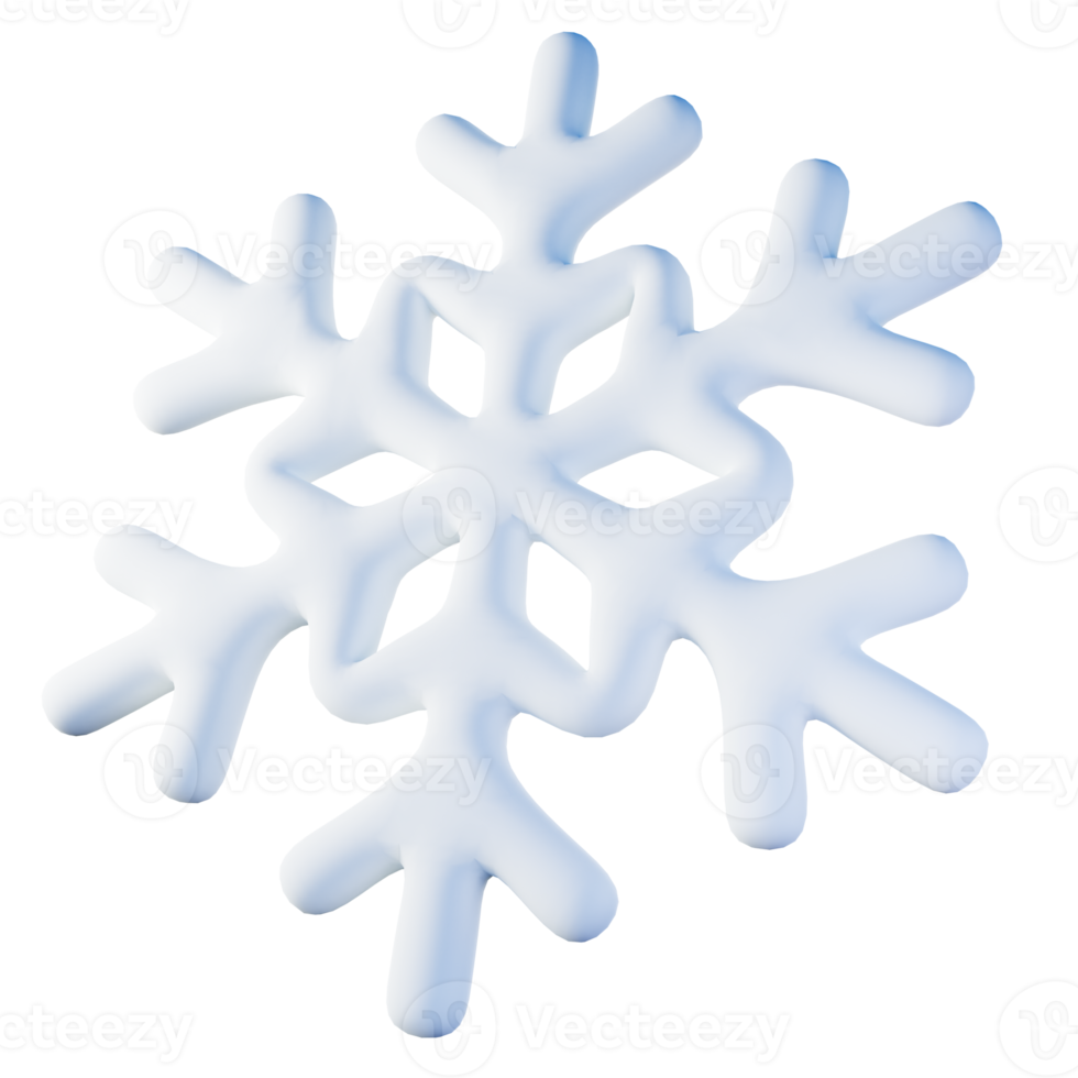 3d illustratie van winter sneeuwvlok png