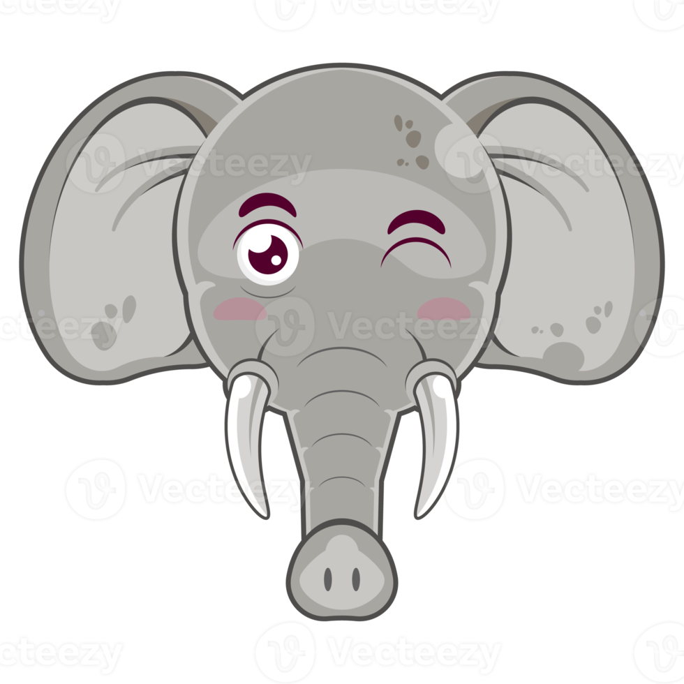 elephant happy face cartoon cute png