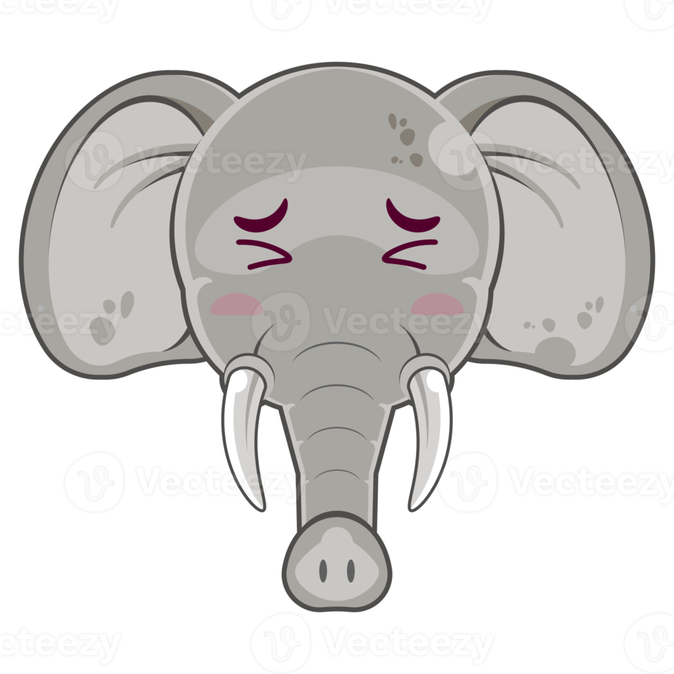 elephant hurt face cartoon cute png