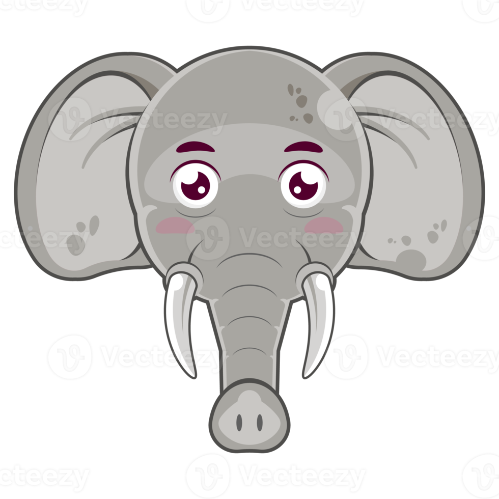 olifant gelukkig gezicht tekenfilm schattig png