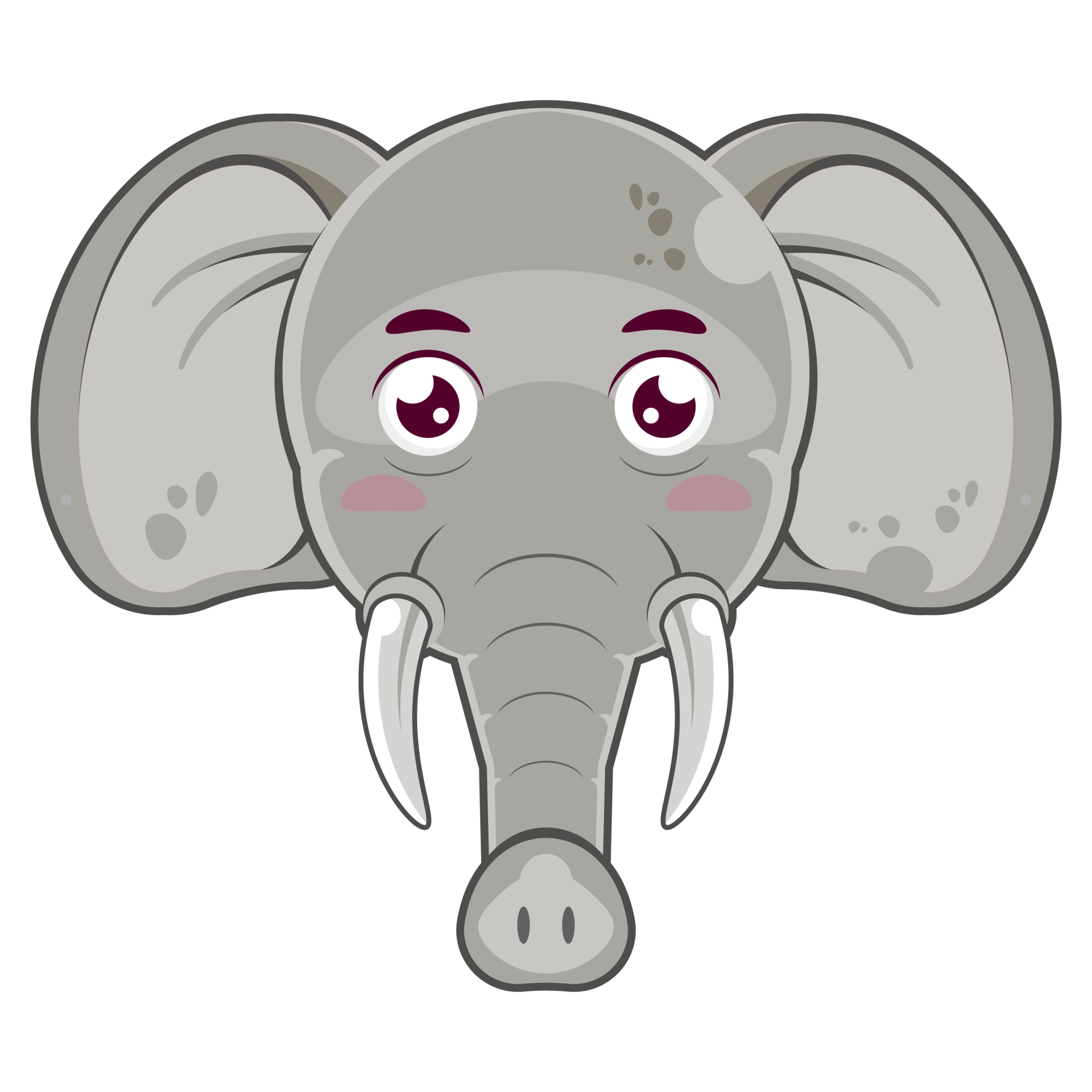 elephant happy face cartoon cute 20998079 PNG