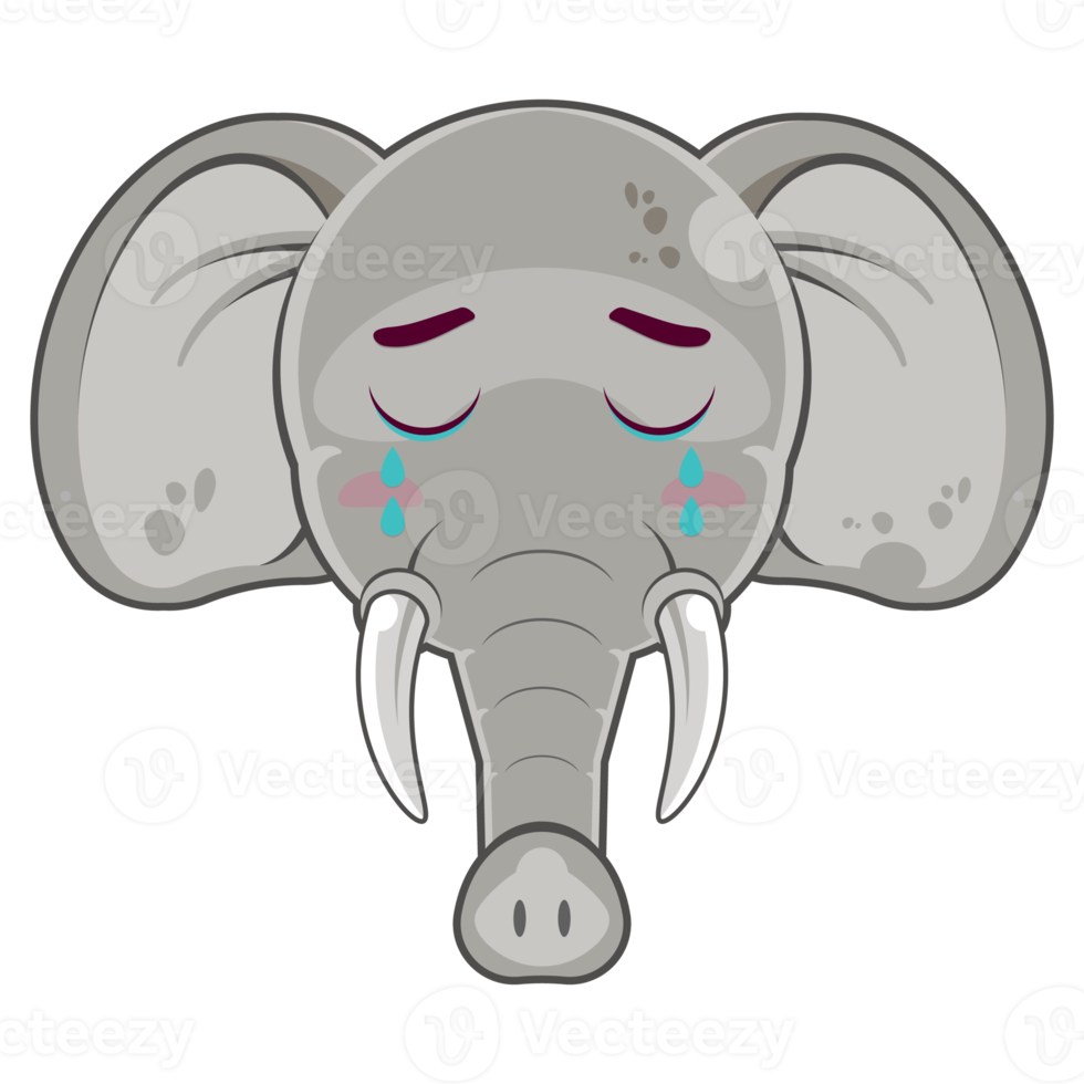 elefante llorando cara dibujos animados linda png