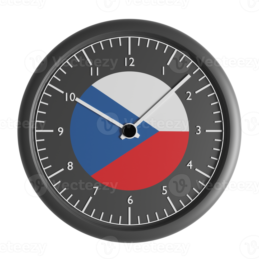 Wall clock with the flag of Czech Republic png