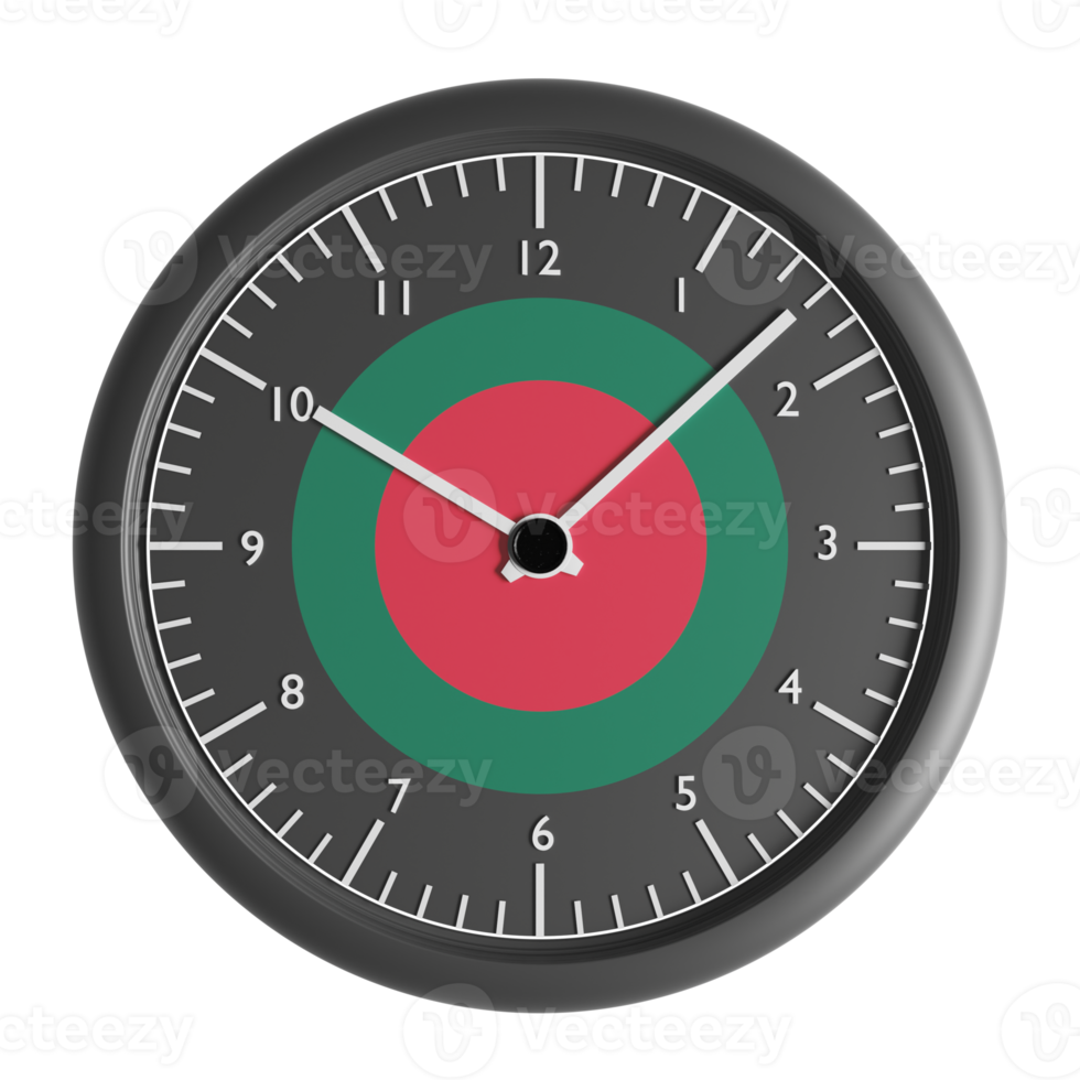 Wall clock with the flag of Bangladesh png