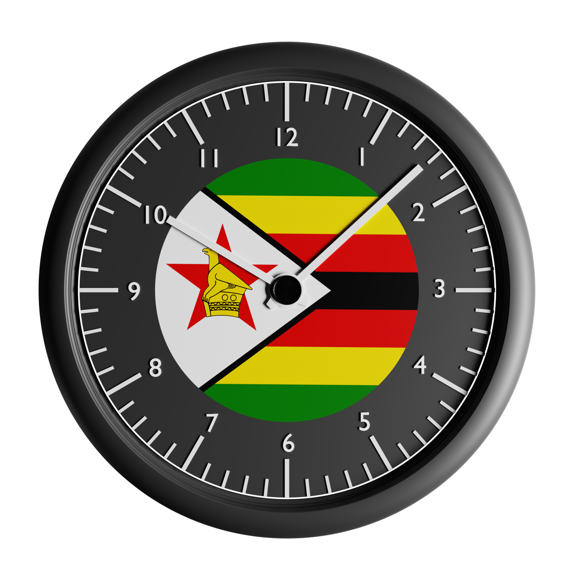 Wall clock with the flag of Zimbabwe 20998718 PNG