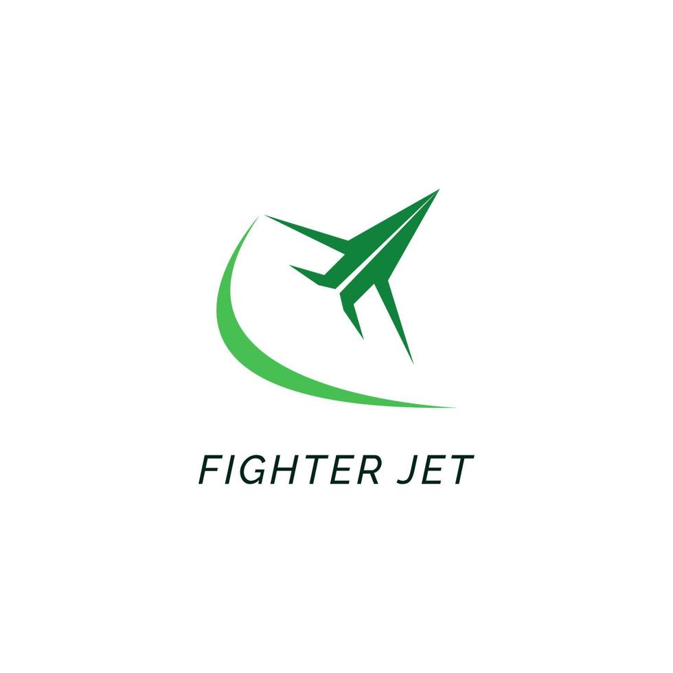 Fighter Plane Simple Logo Design vector