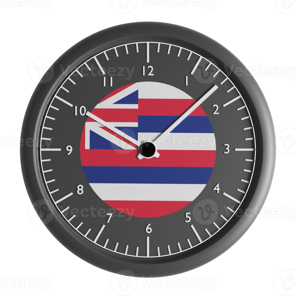 Mauer Uhr mit das Flagge von Hawaii png