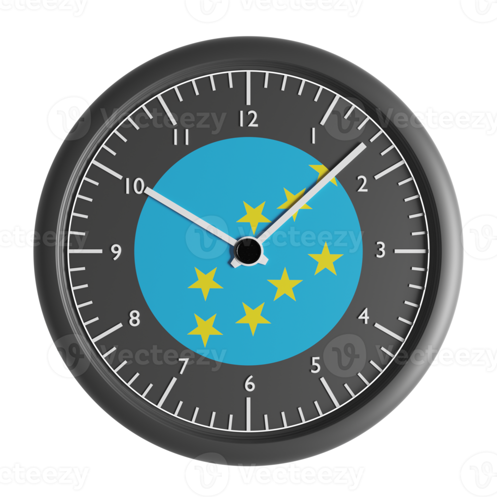 Wall clock with the flag of Tuvalu png