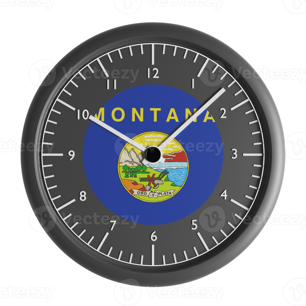 pared reloj con el bandera de Montana png