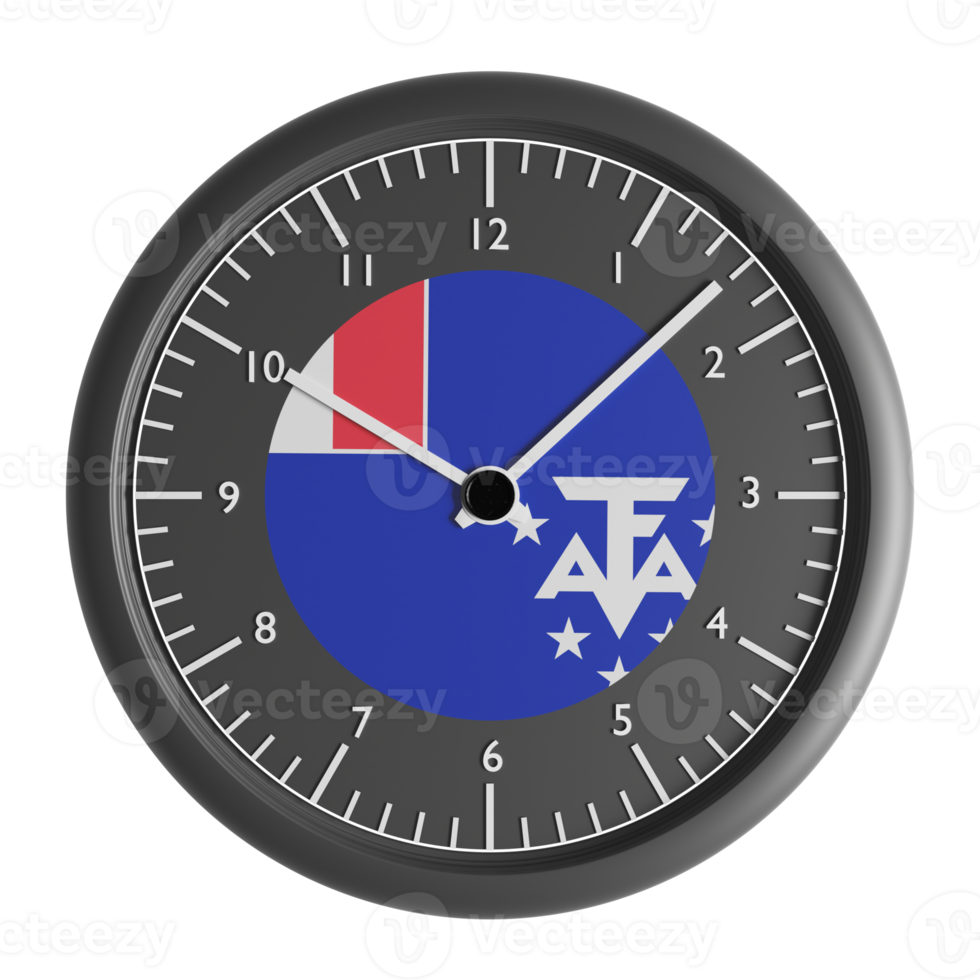 mur l'horloge avec le drapeau de français du sud et antarctique terres png