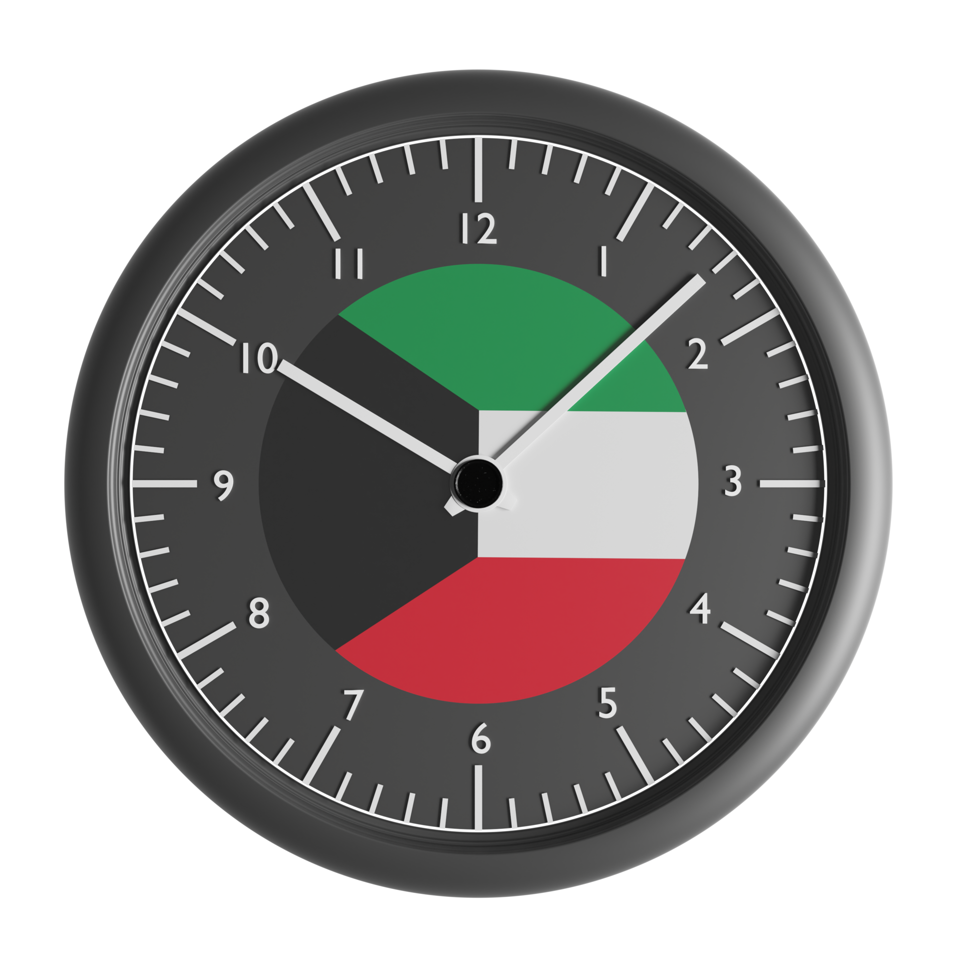 Wall clock with the flag of Kuwait 20998833 PNG