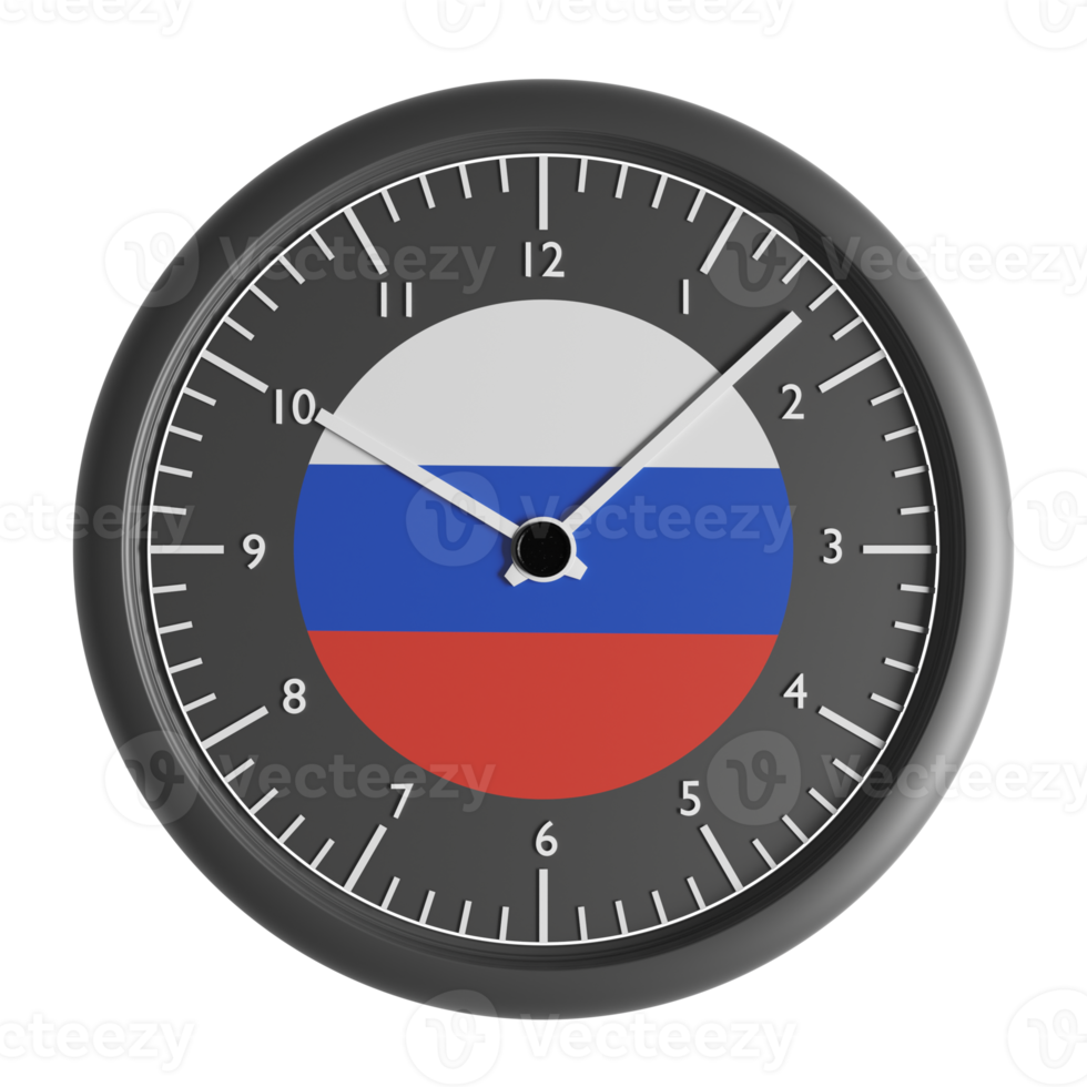 mur l'horloge avec le drapeau de Russie png