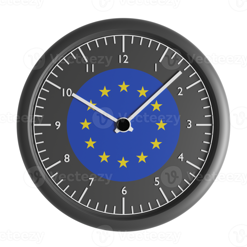 mur l'horloge avec le drapeau de européen syndicat png