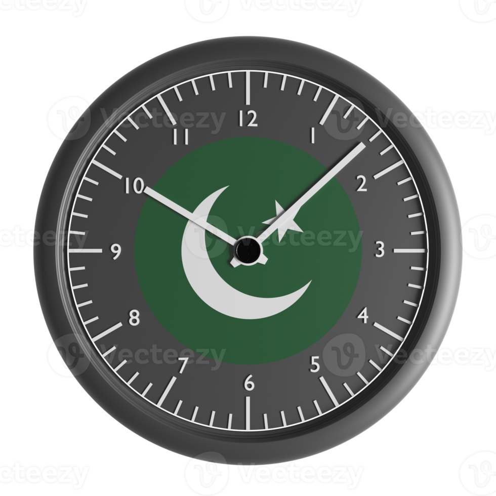 Wall clock with the flag of Pakistan png