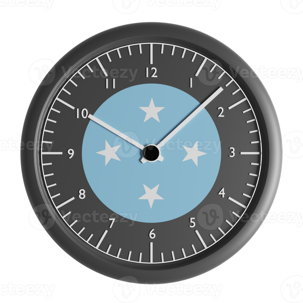 Wall clock with the flag of Federated States of Micronesia png