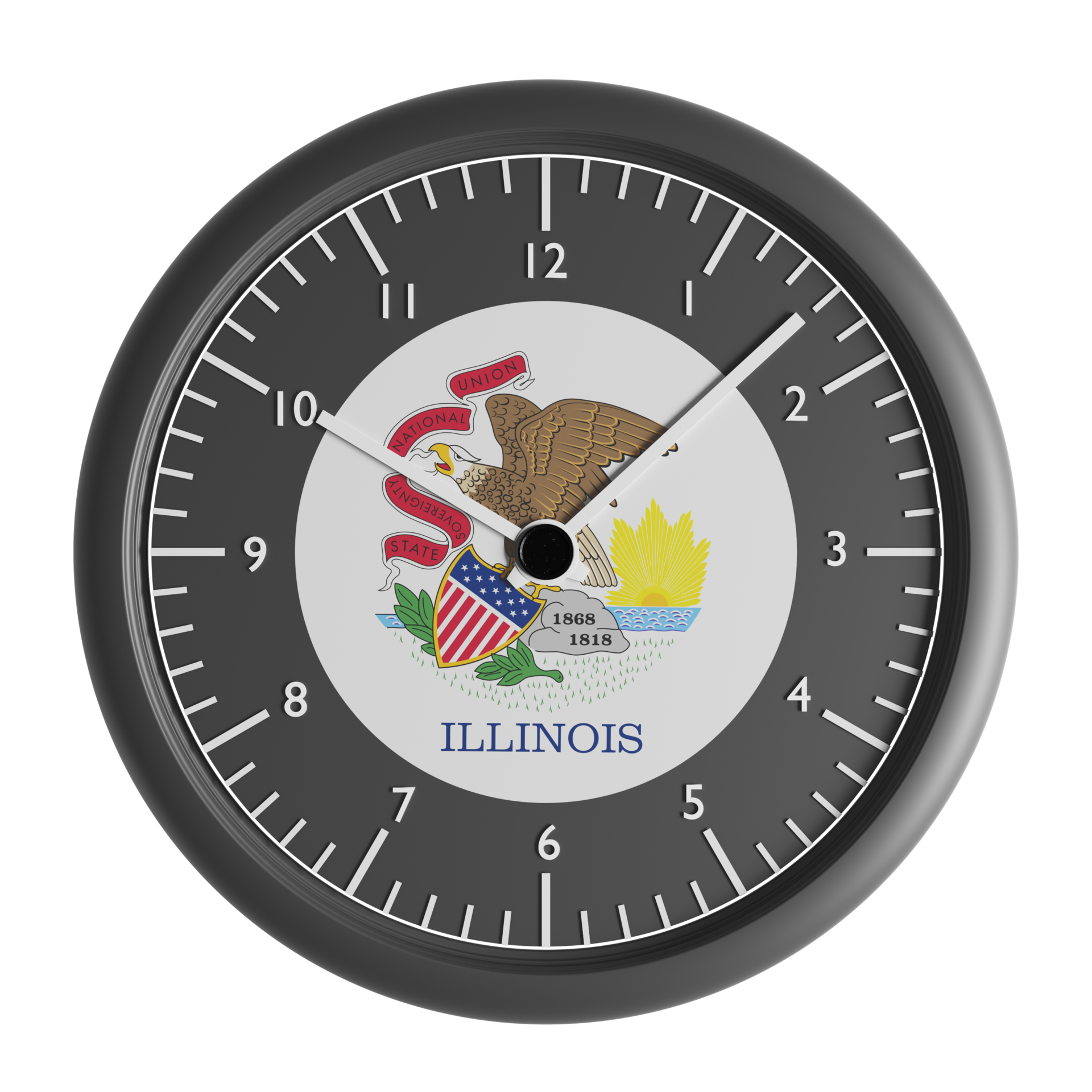Wall clock with the flag of Illinois 20998860 PNG