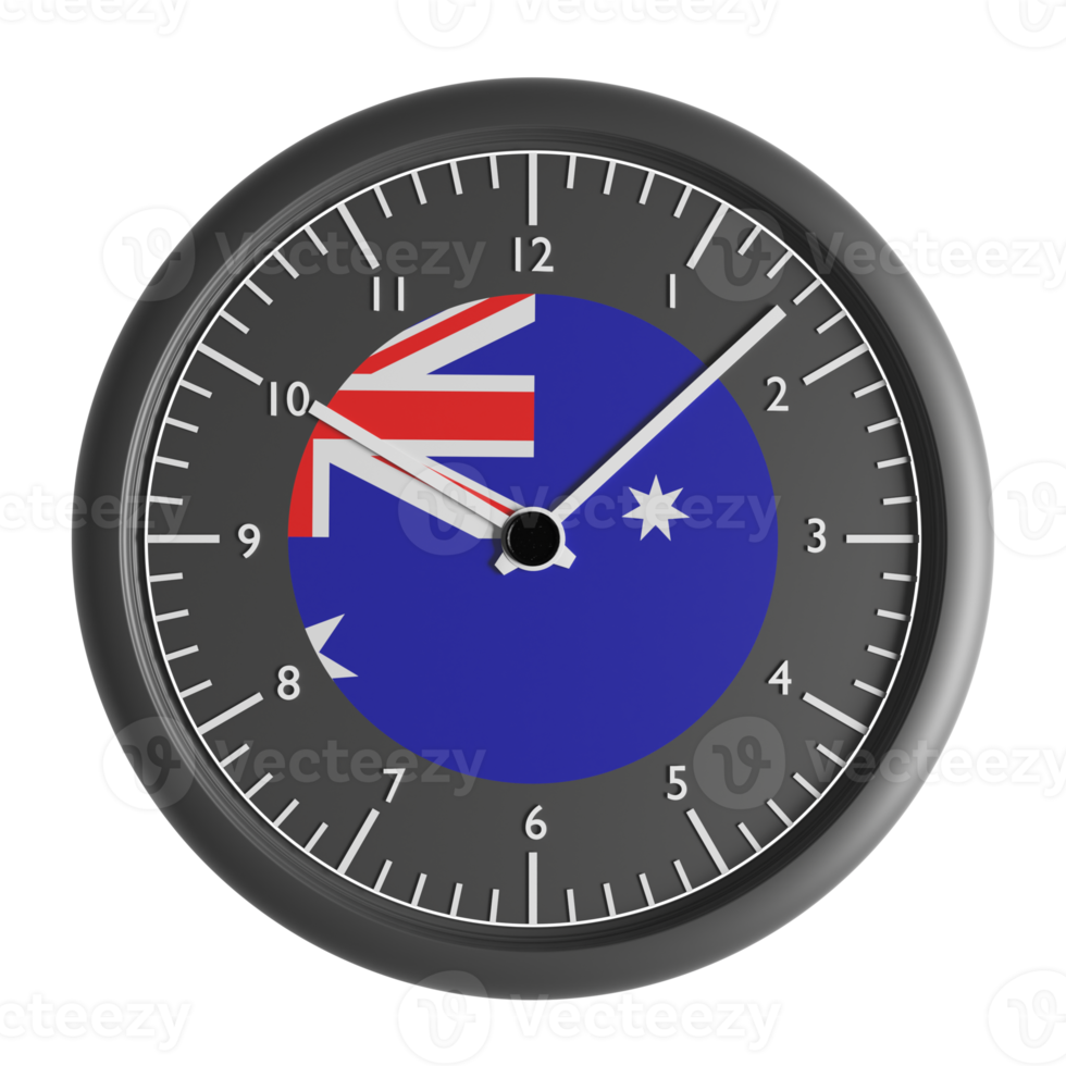 Wall clock with the flag of Australia png