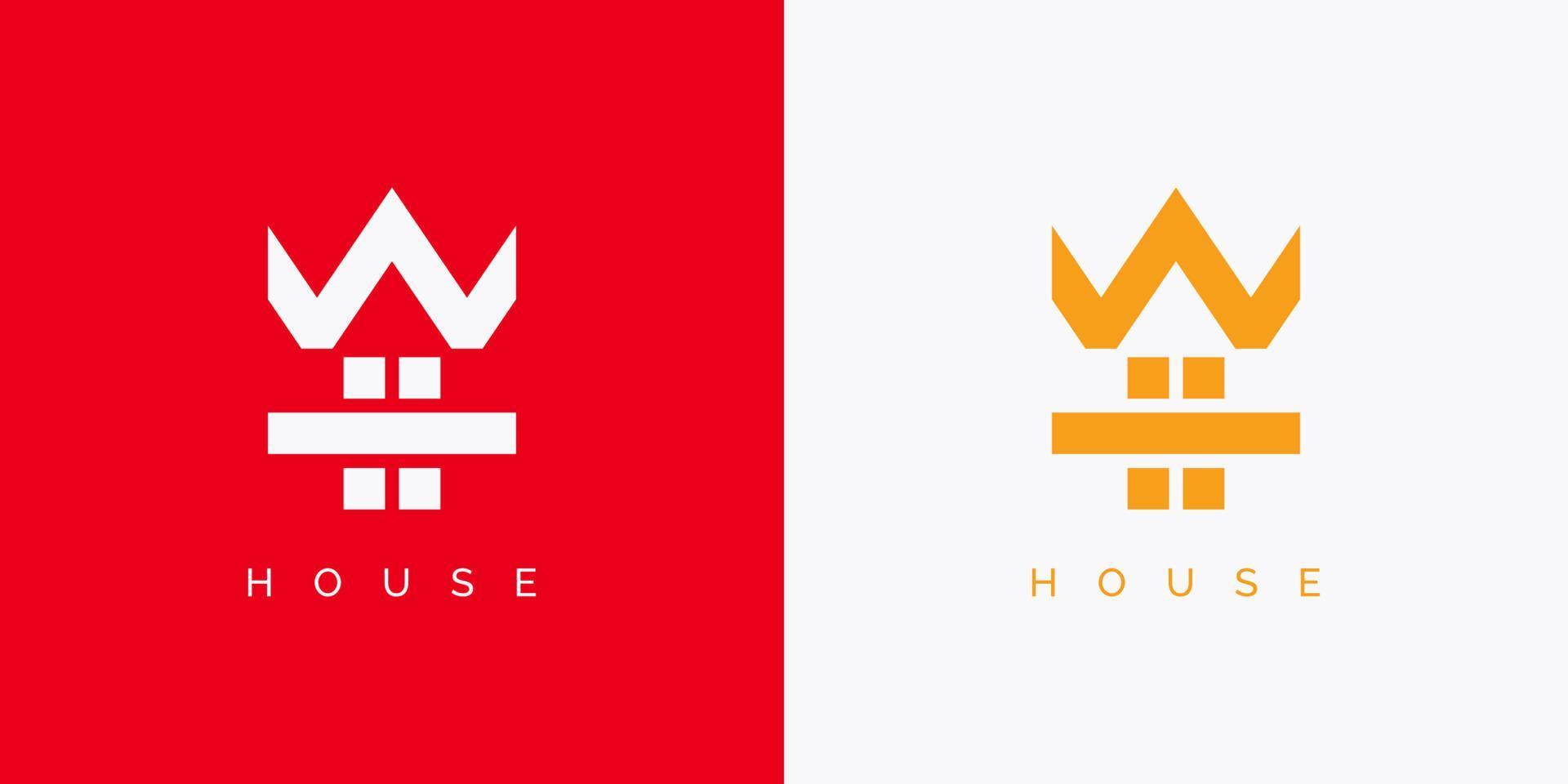 clean house logo for real estate company.Usable for Real Estate, Construction, Architecture and Building Logos. Flat Vector