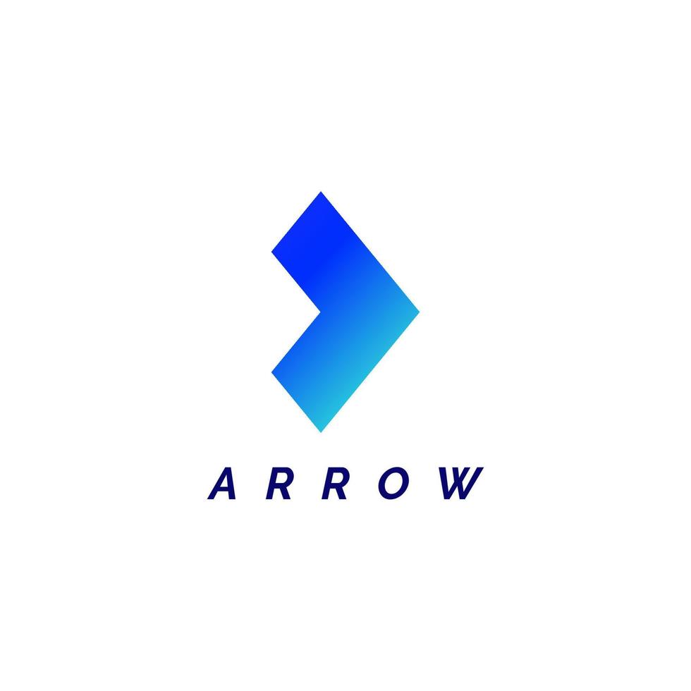 flecha logo diseño con azul degradado color vector