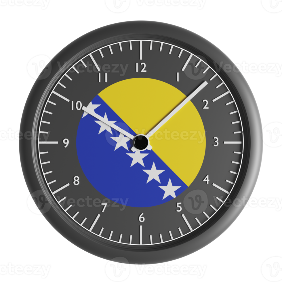 Wall clock with the flag of Bosnia and Herzegovina png