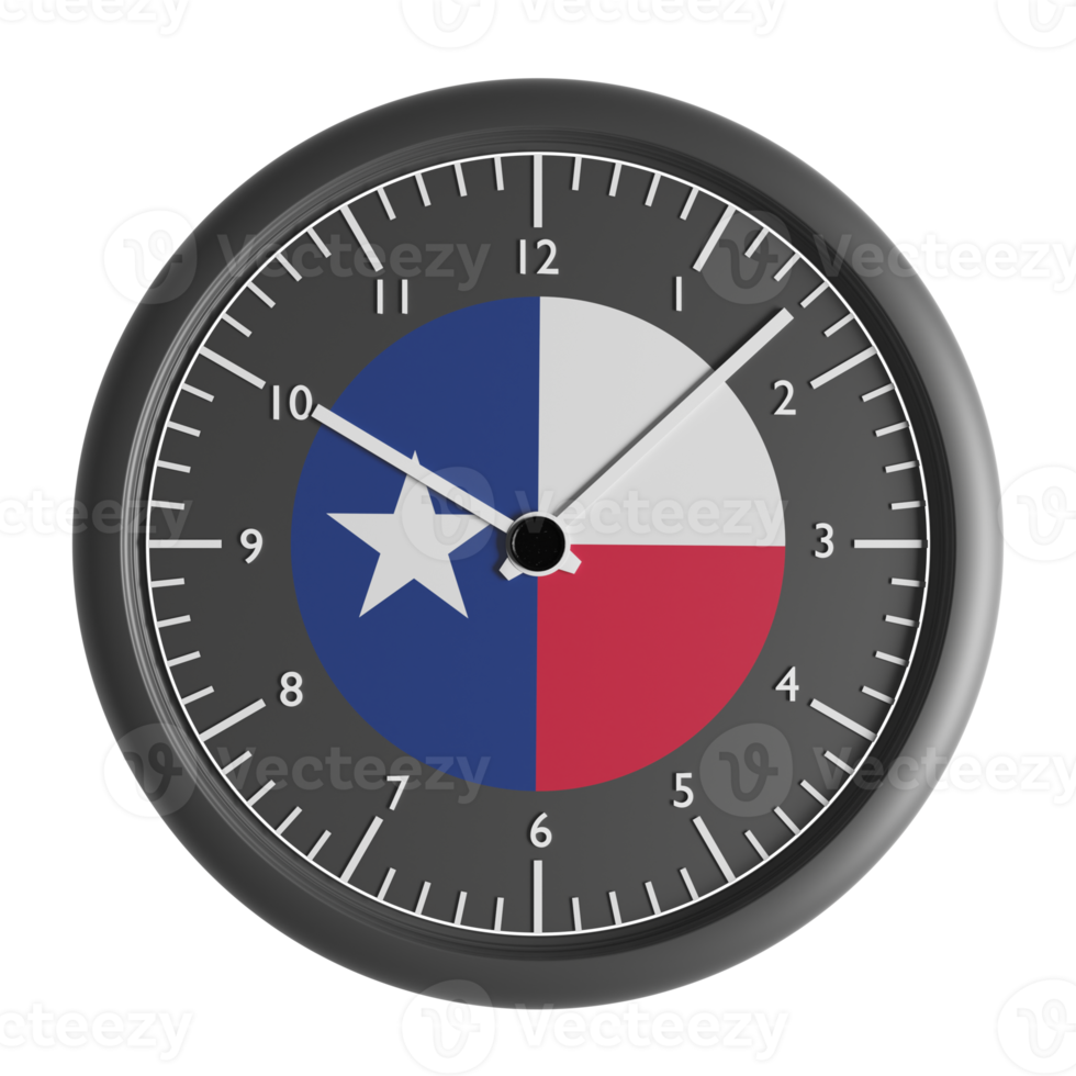 Wall clock with the flag of Texas png