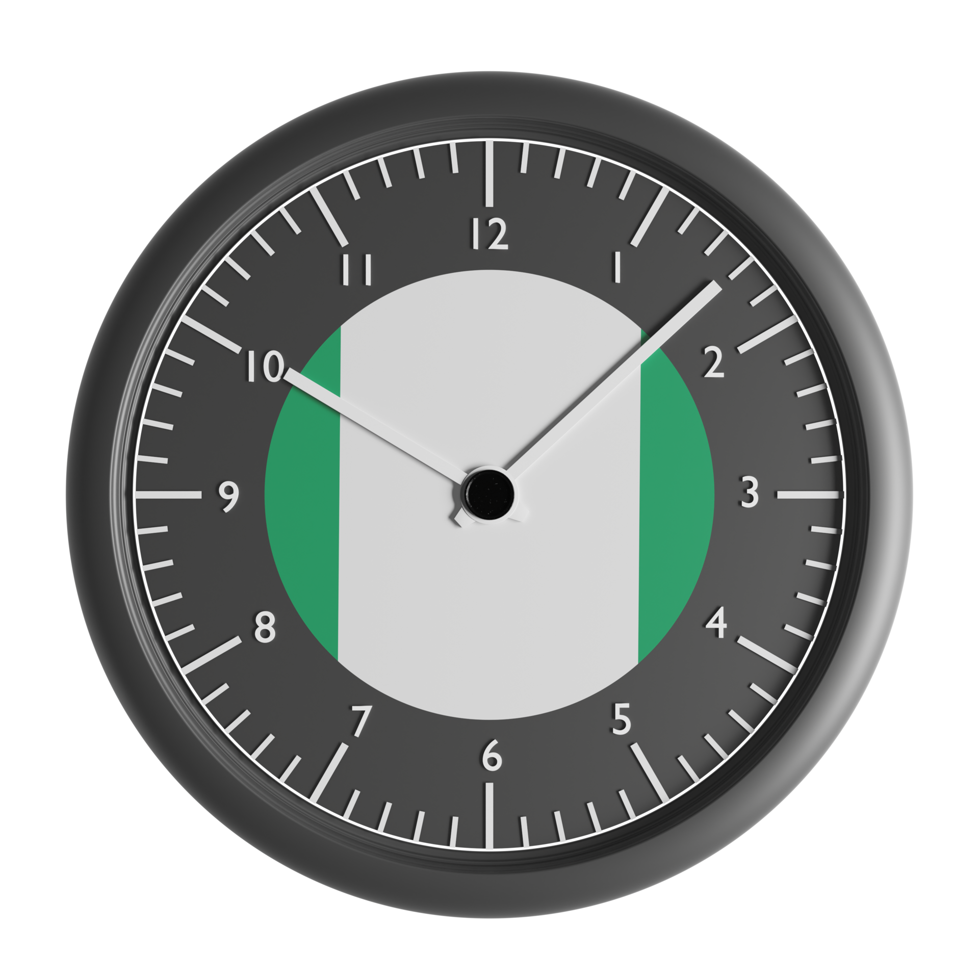 Wall clock with the flag of Nigeria 20999035 PNG