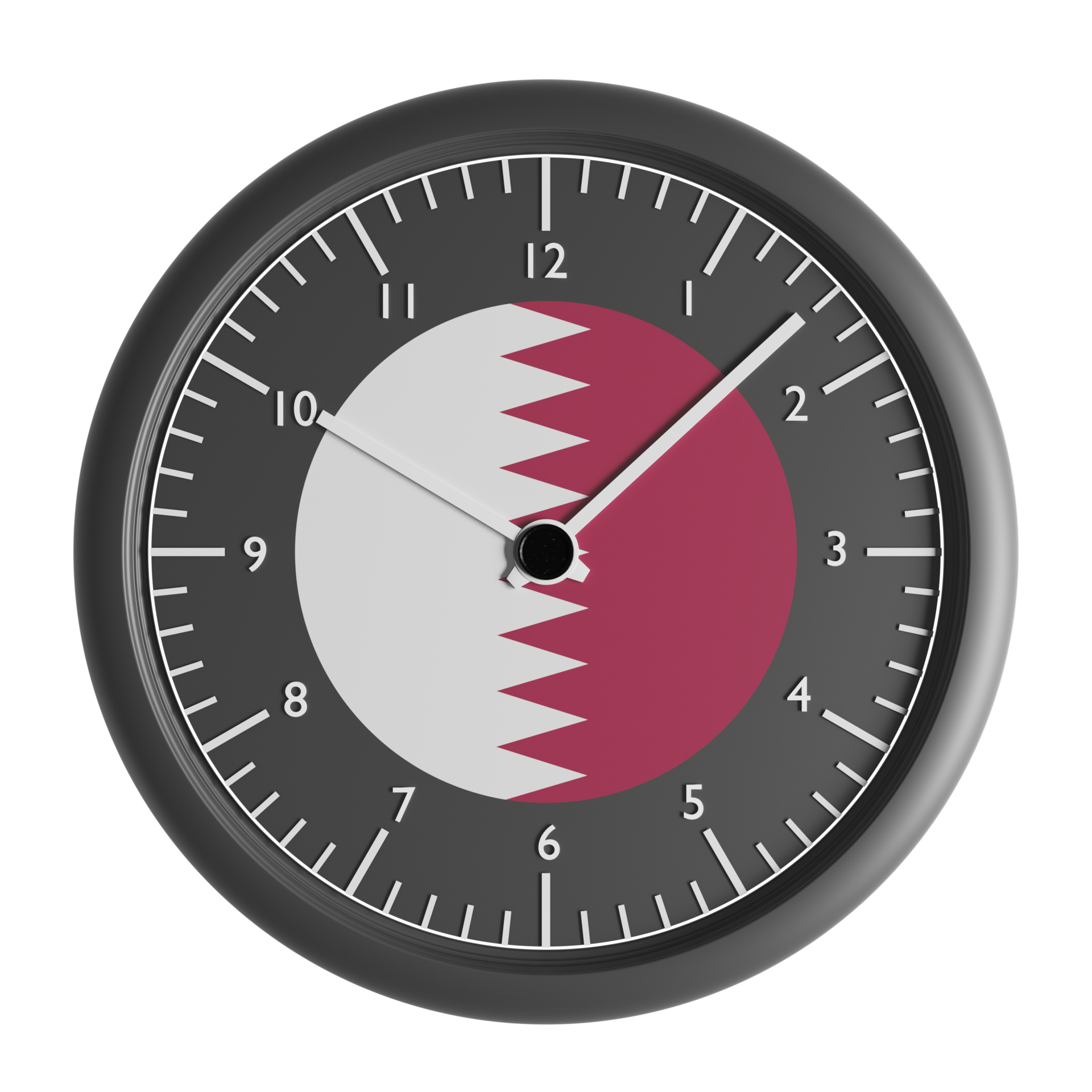 Wall clock with the flag of Qatar 20999041 PNG