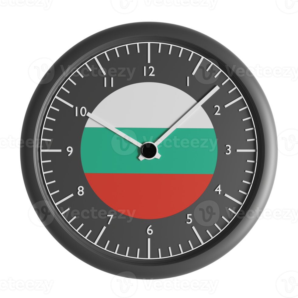 mur l'horloge avec le drapeau de Bulgarie png