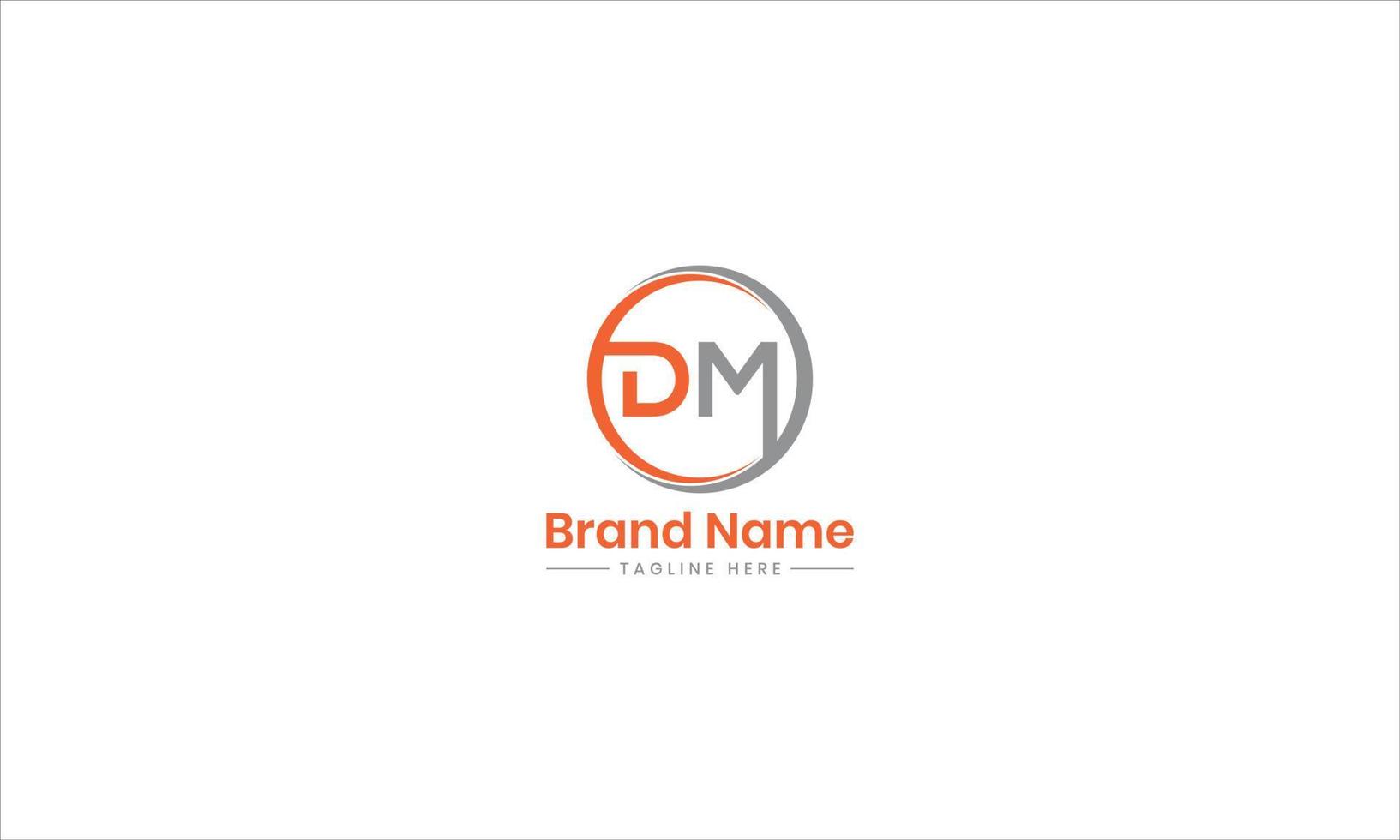 DM logo, Letter DM, DM letter logo design vector with orange and gray colors. MD Letter Logo Design. Initial letters MD logo icon. Abstract letter MD logotype logo design template. MD logo Pro Vector