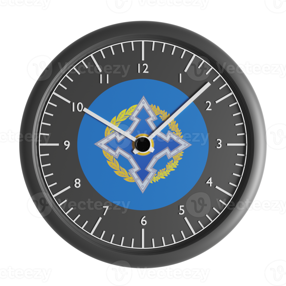 Wall clock with the flag of Collective Security Treaty Organization png