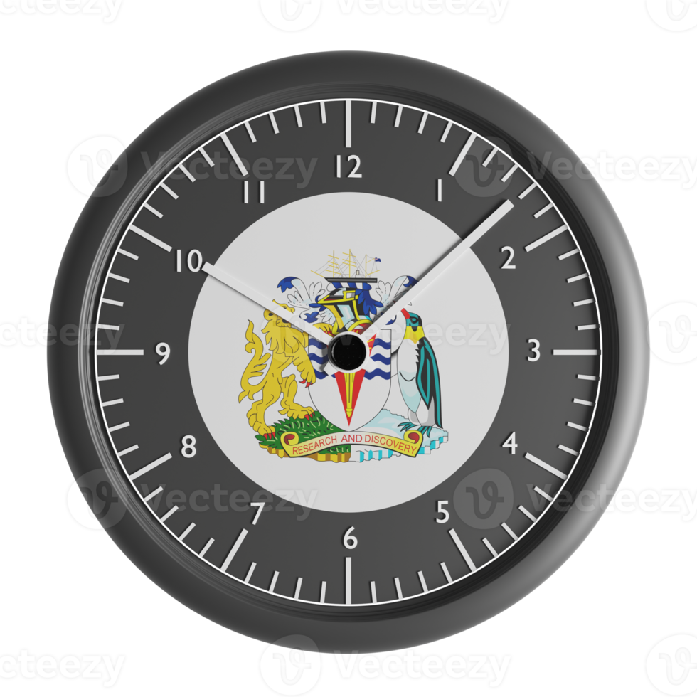 Wall clock with the flag of British Antarctic Territory png