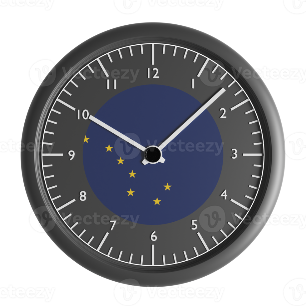 Wall clock with the flag of Alaska png