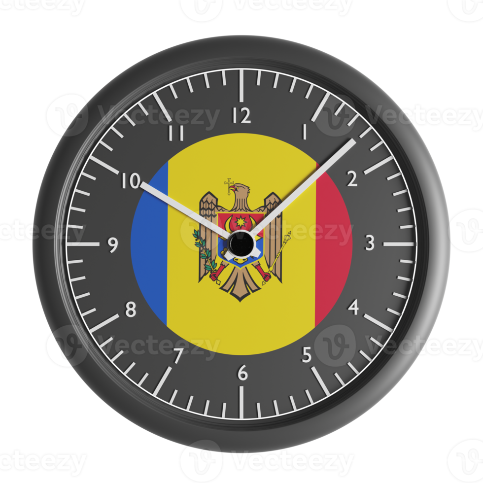 pared reloj con el bandera de Moldavia png