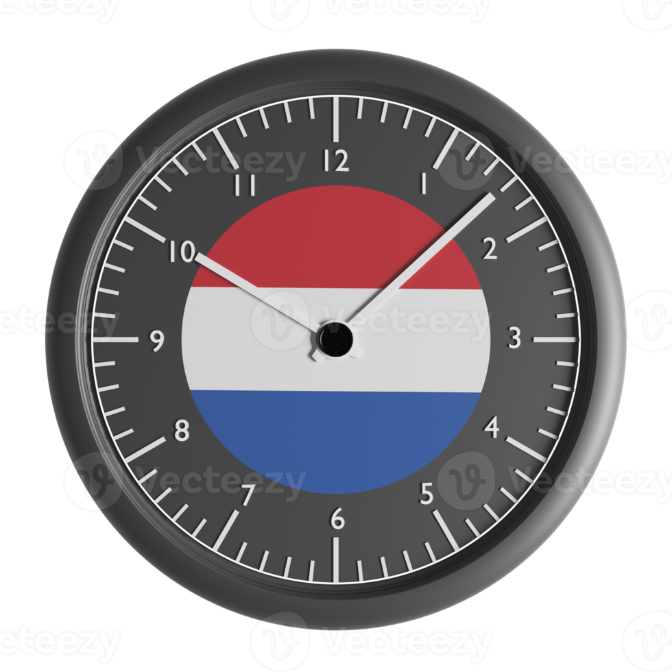 mur l'horloge avec le drapeau de Pays-Bas png