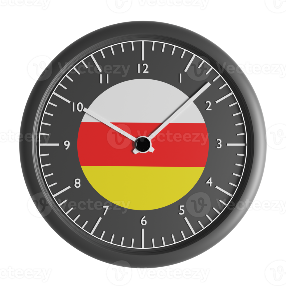 Wall clock with the flag of South Ossetia png