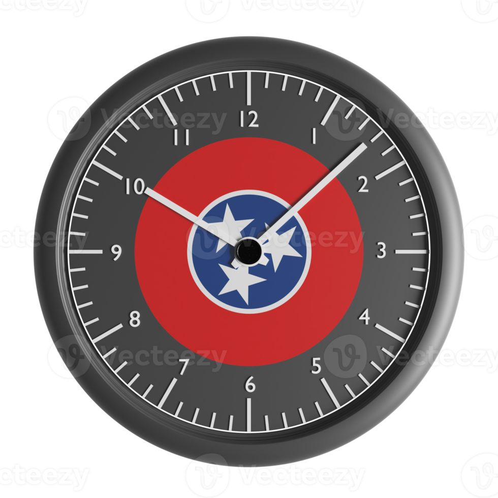 mur l'horloge avec le drapeau de Tennessee png